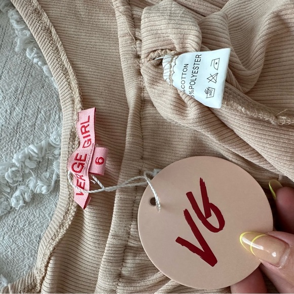 NWT Verge Girl VG Ruched Nude Mini Dress 6 S - Picture 9 of 9